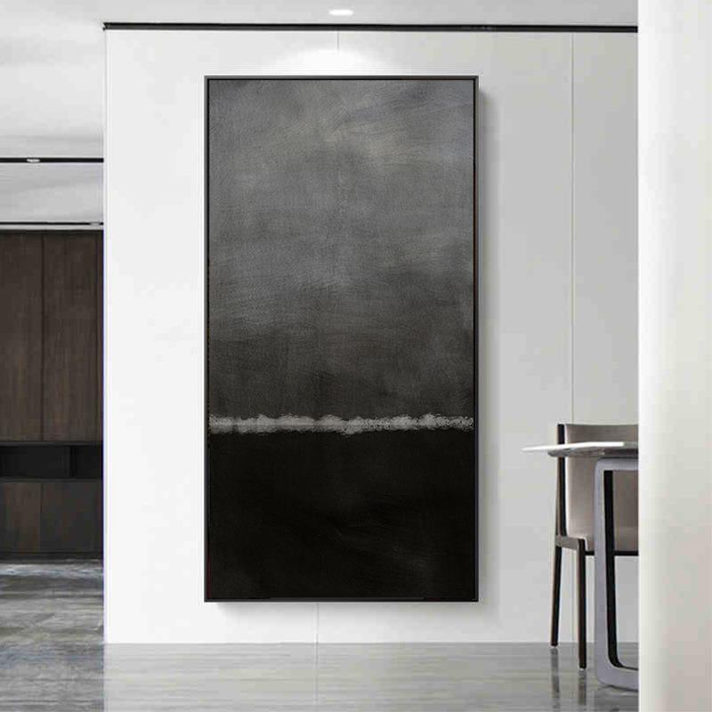 雾痕式极简抽象玄关装饰画大气走竖版意过客道廊壁画简约QX202103