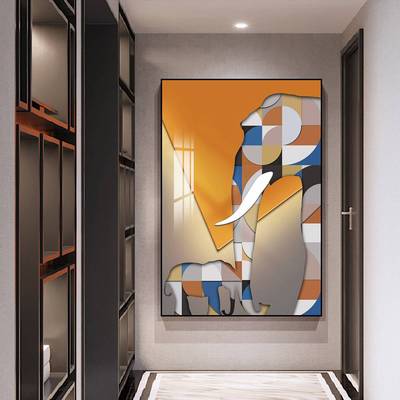 布尔诺镂空画现代简约大象玄关过道装饰画客厅画实物画镂空艺术