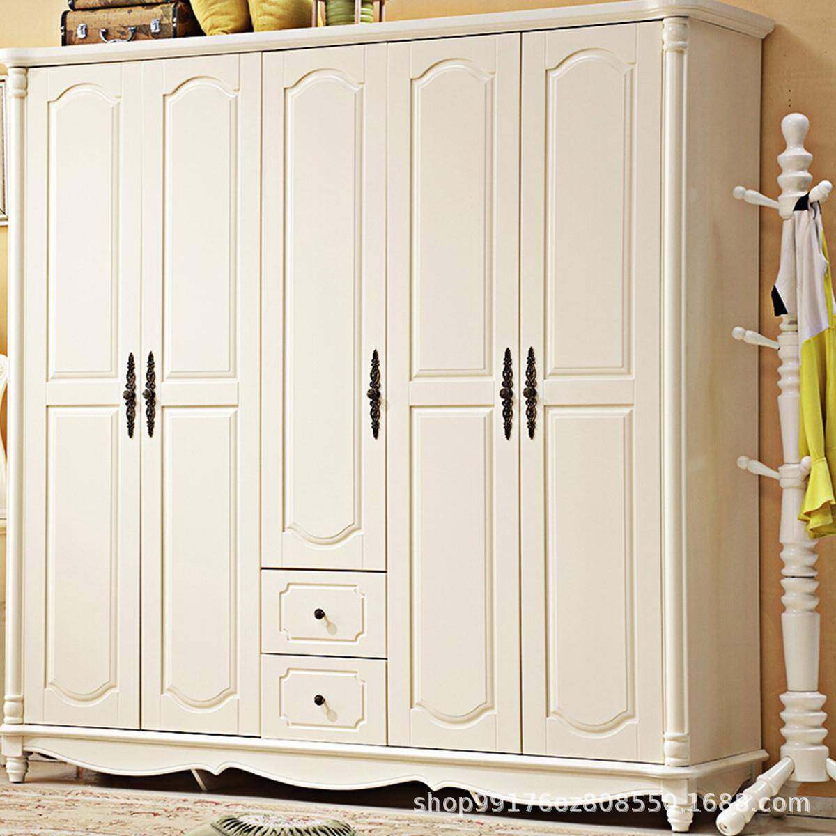 式美式衣柜简约现代大衣橱卧欧实木白色大小户型室023经济型收衣