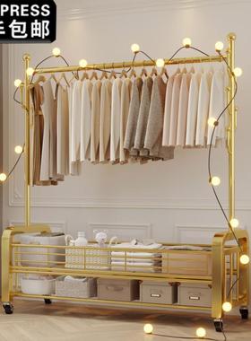 衣架落KUZ地立式衣柜新款衣帽用架加粗室加固卧阳台家用家落地挂