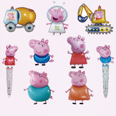 小猪佩奇生日场景布置铝膜气球