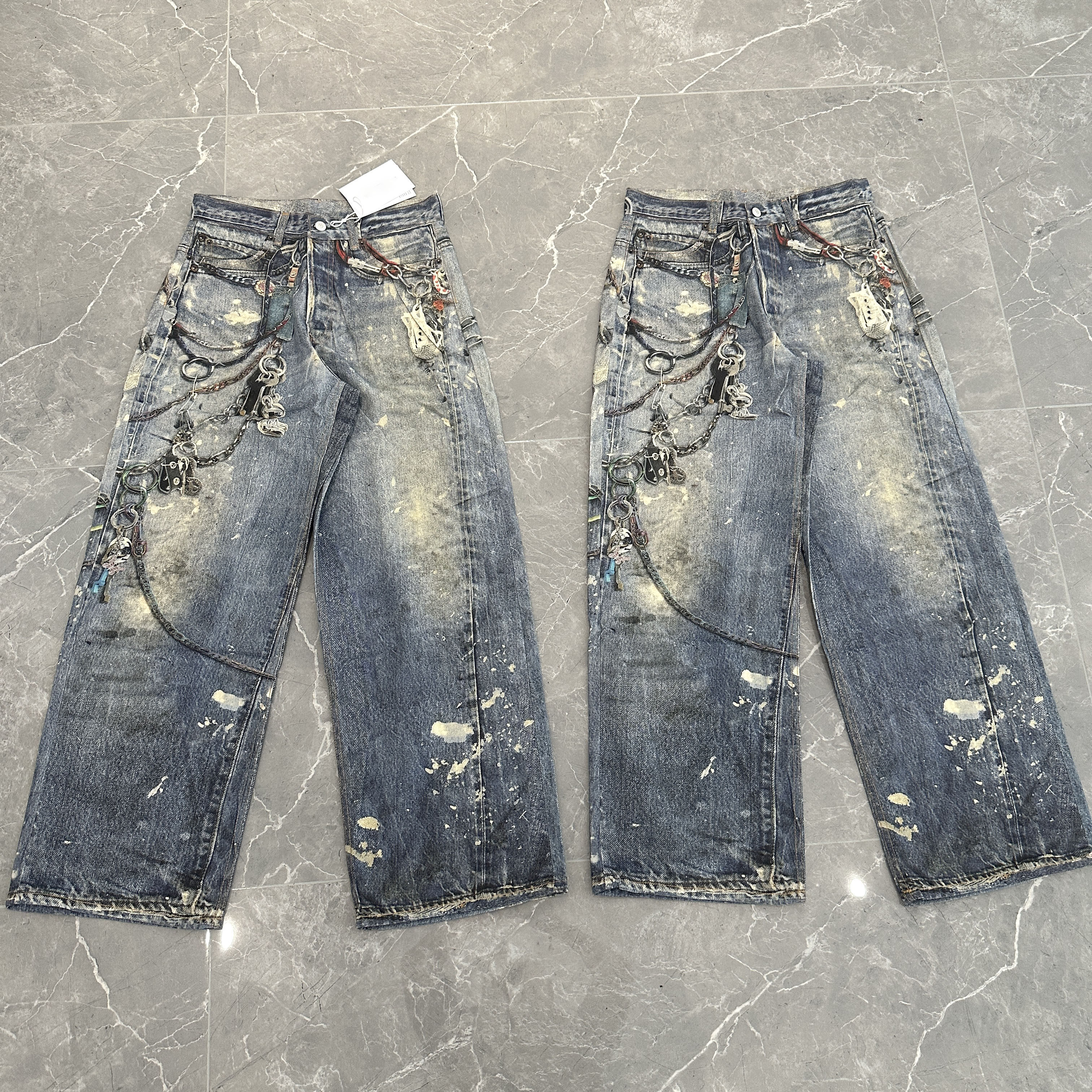 thumbnail for Replace Autonomous 24FW Digital 3D Printed Three-dimensional Trouser Chain Print Denim Pants 1981M Version