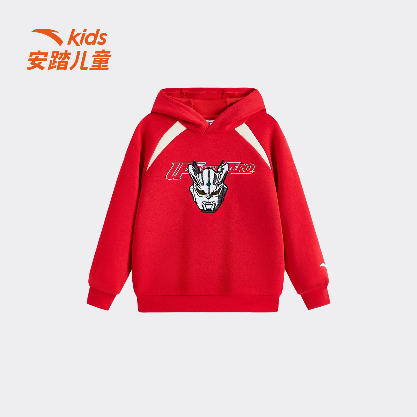 安踏儿童冬季新款男小童奥特曼联名套头衫卫衣潮流百搭舒适时尚