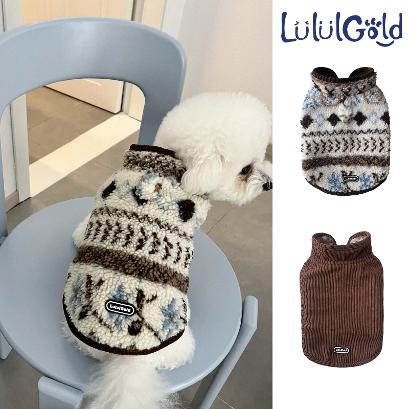 LululGold宠物衣服秋冬保暖马甲加绒加厚牵引背心狗狗猫咪小型犬