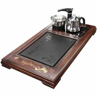 石茶台烧水壶一体实木大茶海茶具套装 全自动茶盘家用新款 排水托盘