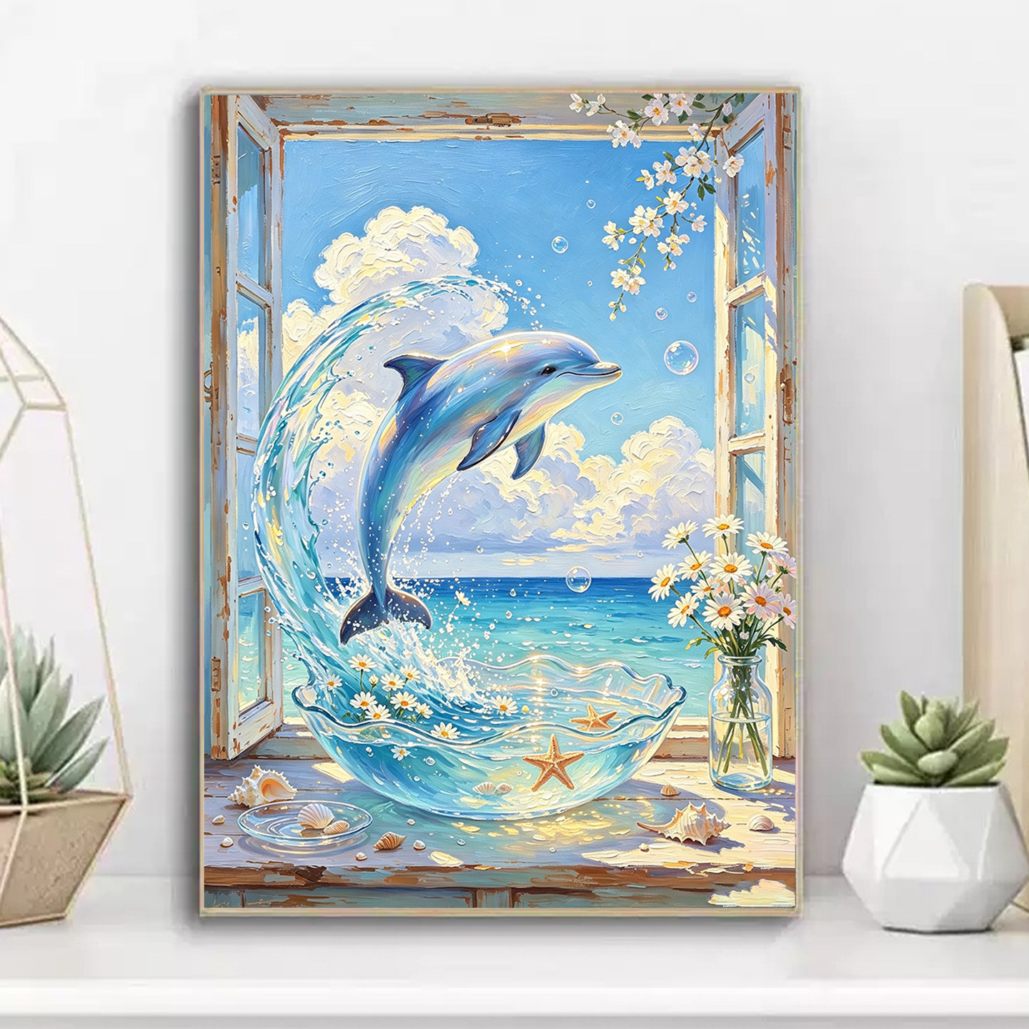 2026新款钻石画春日海豚高颜值手工DIY粘贴钻画5d满钻十字绣客厅
