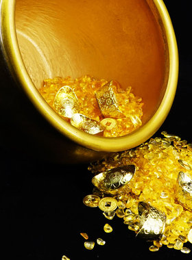 速发纯招黄故聚宝盆摆件财库铜宫缸聚财守财客厅铜财