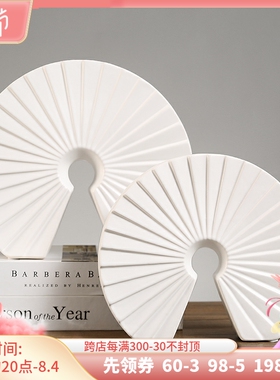 速发扇形抽象艺术陶瓷式室品样板间新中工摆件办公艺客厅电视柜装