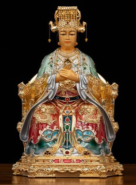 速发鎏金彩纯铜妈像神祖天上圣母林默娘后娘娘湄洲岛海神娘天雕像