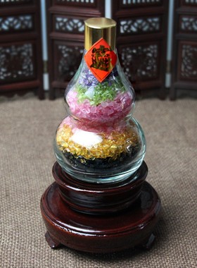 速发办家阁水晶碎石五行葫芦摆件水晶散石福公室客厅缘居饰品