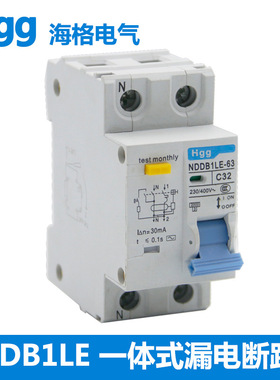 漏电保护器DZ40L家用2P 32A漏保40A 63A空气开关断路器NDDB1L