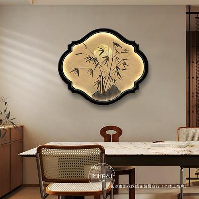 LED灯中古风入户玄关装饰画中式挂画宋代竹子走廊壁画餐厅茶室画