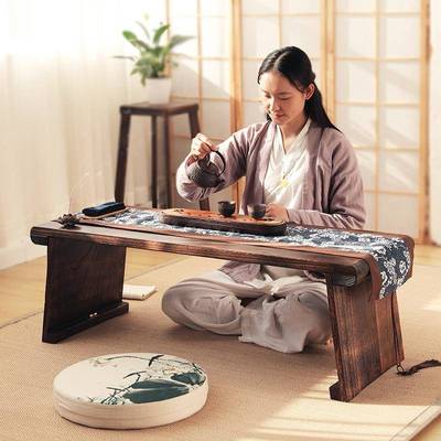 #可折叠桐木古琴桌凳禅意共鸣矮琴桌便携式古筝桌中式国学桌膝琴