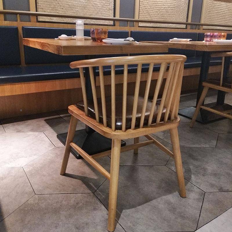 SM006日式实理木西餐厅桌椅餐饮小吃店食堂座料粉馆面餐厅卡餐桌