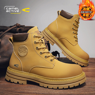 加绒棉真皮户外登山踢不烂大黄靴 冬季 骆驼动感马丁靴男鞋 2025新款