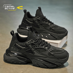 德国骆驼动感运动鞋男鞋2026新款爆款春秋季透气网黑武士老爹鞋潮