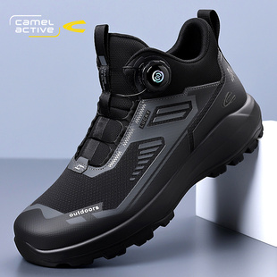 网面鞋 网面透气缓震防滑徒步鞋 男高帮户外登山鞋 骆驼动感2025新款
