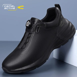 轻便旋转扣厚底皮鞋 德国骆驼动感男鞋 男士 真皮运动休闲鞋 2025新款
