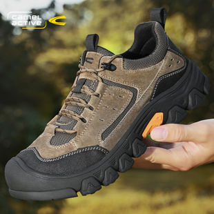 越野爬山旅游鞋 骆驼动感运动鞋 户外徒步登山鞋 真牛皮2025新款 男士
