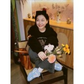 日本代购 加绒高级感慵懒风上衣 覆古黑色卫衣女秋冬季 金靖同款 美式