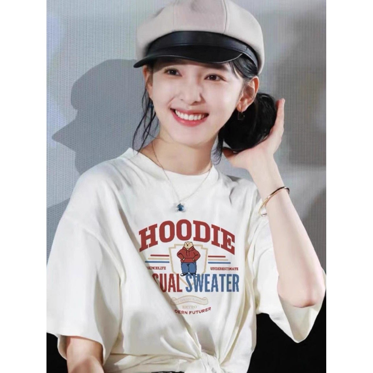 日本代购潮牌章若楠同款小熊正肩短袖t恤女夏季纯棉宽松百搭上衣,女装/女士精品,T恤,淘宝优惠券,粉丝福利购,淘宝优惠卷