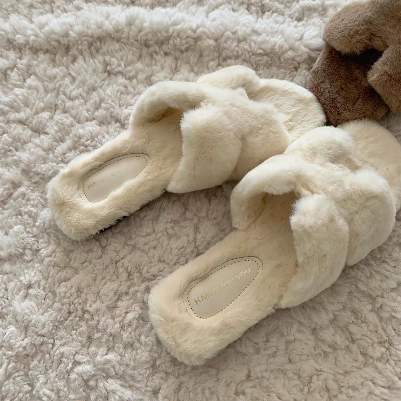Mostarsea 时尚爆款~ 毛毛拖鞋女外穿ins晚晚风2025新款秋冬棉拖