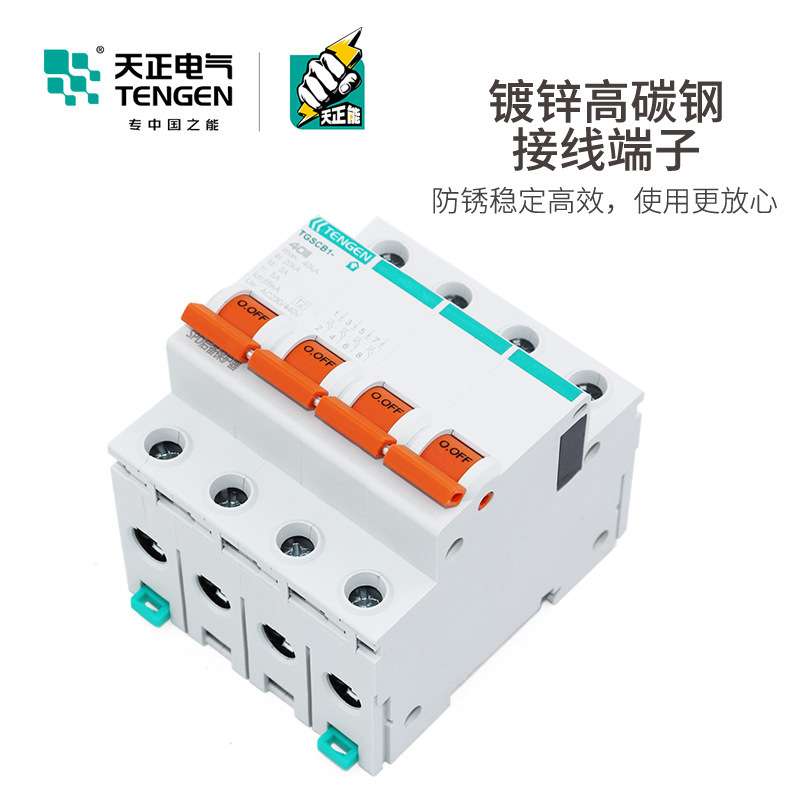 TENGEN天正电气 TGSCB1浪涌后备保护器SPD防避雷器4P前端分断开关