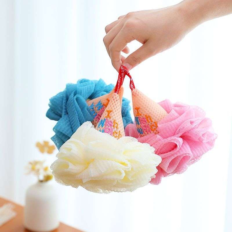 可爱冰淇淋日式按摩沐浴球卡通浴花儿童高档浴花沐浴球搓澡巾