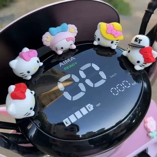 kt猫电动车装饰尾部小摆件卡通可爱公仔九号电瓶车hellokitty通用
