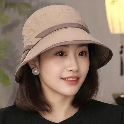 轻薄速干遮阳防晒帽2025新款休闲渔夫帽凉帽早春出游遮脸太阳帽女