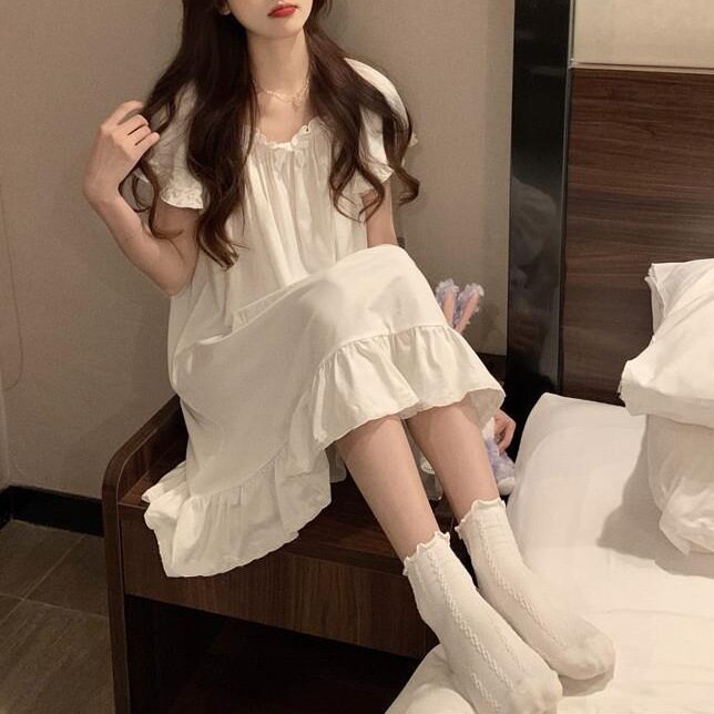 2026新款韩版公主风睡衣女短袖