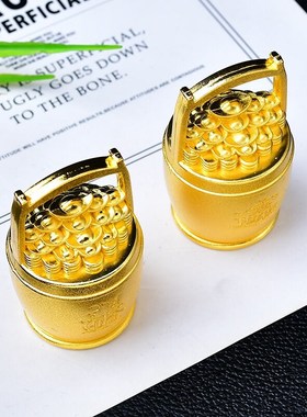 黄铜一桶江山纯铜水桶一桶金创意桌面装饰办公室家居饰品酒柜摆设