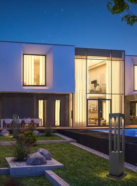 中式简庭约室外照明形铝材e院DGP花园装饰景观方户外防水ld草坪灯