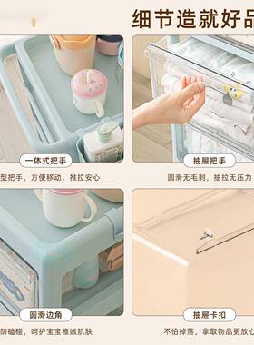 婴收儿用品物1LF67265架儿母婴床头移动落地小储物柜宝宝杂置物纳