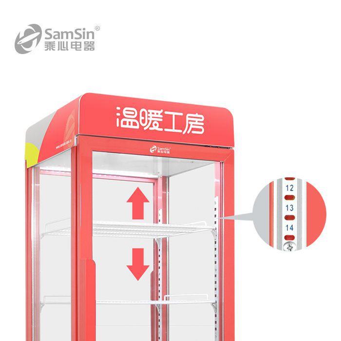 乘心器恒100双门337红保温箱热饮机展示柜商用电温立式饮料加热柜