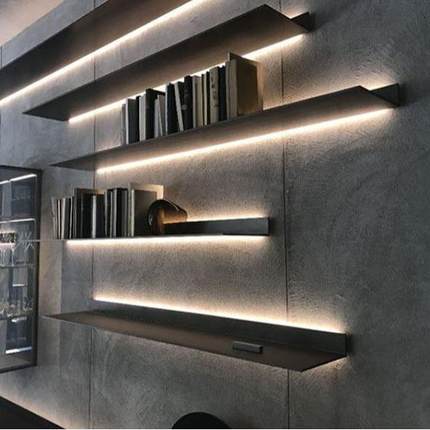 发光层板客上厅展板纳金属层收板置物架书架墙墙卧室可面壁LMS挂