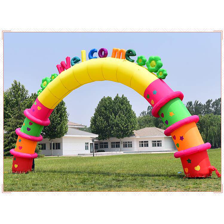 新0011五彩色方形虹充气拱门开业庆典幼儿活动促销款彩门园卡通气