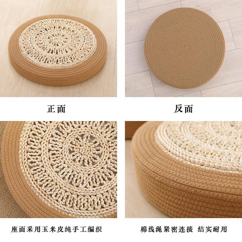 台*J玉米皮飘窗蒲团坐垫y地上草编日打坐禅修垫JMH70264阳蒲垫式