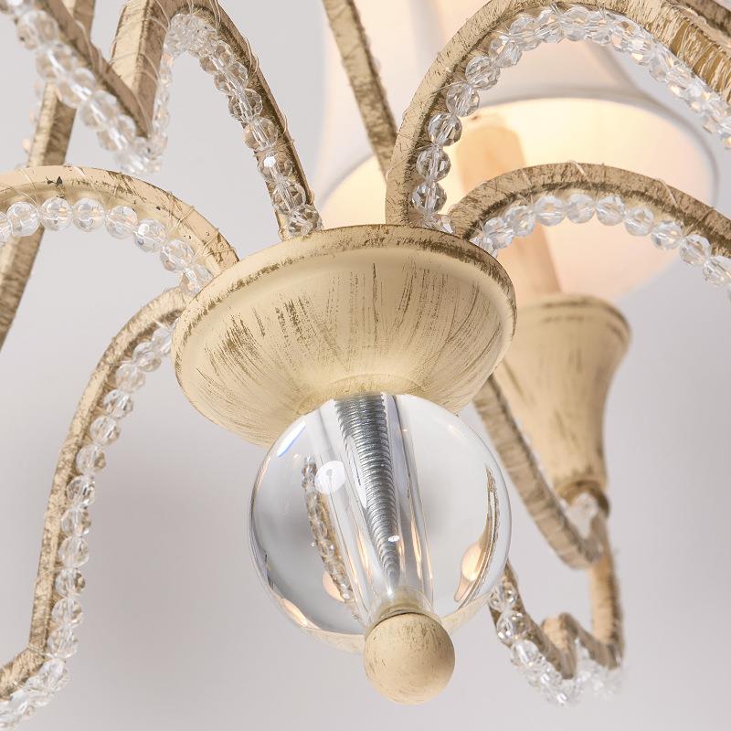 厂家直典雅美式乡村铁销艺水晶田园吊无品牌/灯客厅灯卧灯室酒客