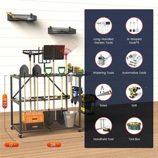带轮收子的园EYD工具纳架动工具收纳花盒工具支架整理储物电架置