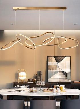 后现简约餐厅灯吧台代前酒台12222意店样板房别墅设计师圆环轻奢