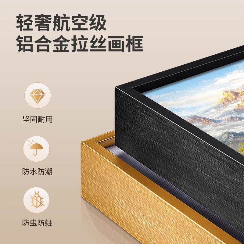 聚宝盘XG-0089入户关玄饰画轻奢走廊过道山水画画正对门背有靠装