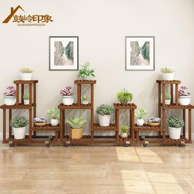 花木架室内实客厅电视柜YVB旁落地式组子合多层阳绿萝放花盆置物