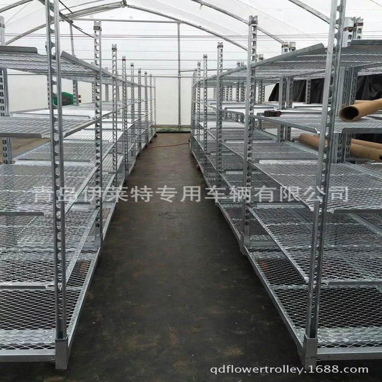 厂家直销不生锈花架车,能移动方便灵活花车,温室多层手推花架车