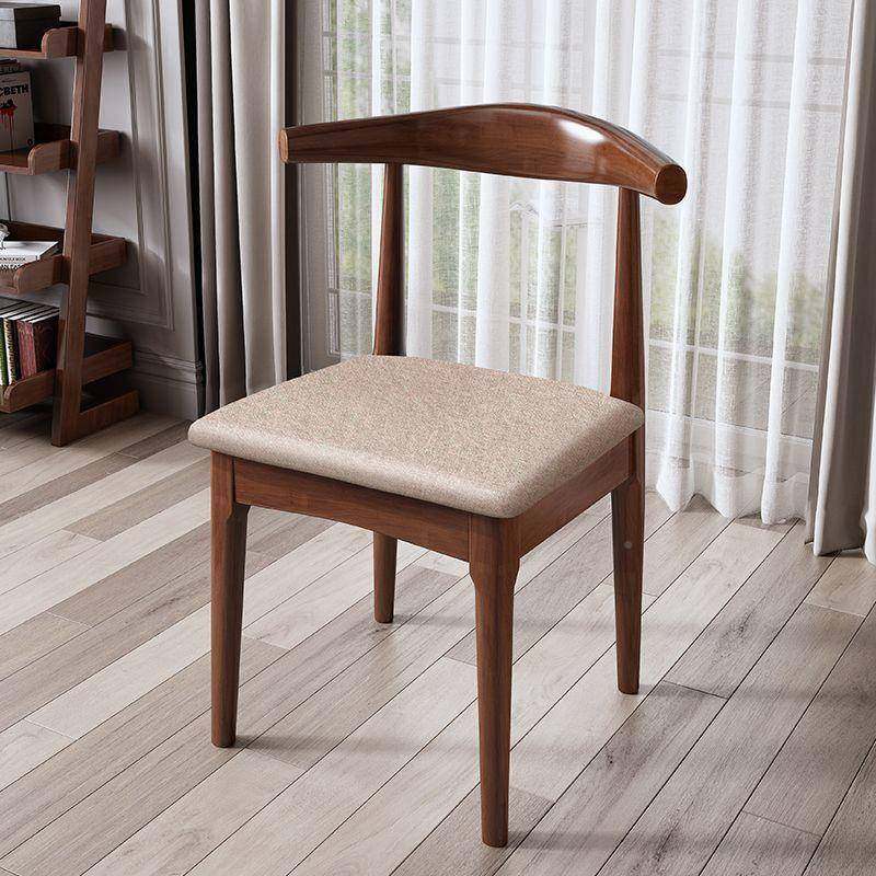 全木餐椅家用牛椅子靠背凳椅子餐桌角椅书GTT房电实by