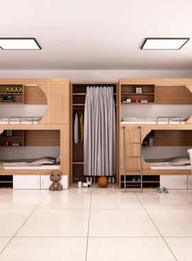 学校实木公寓床全两太空舱下铺电包竞酒店双层81168上床高低床层