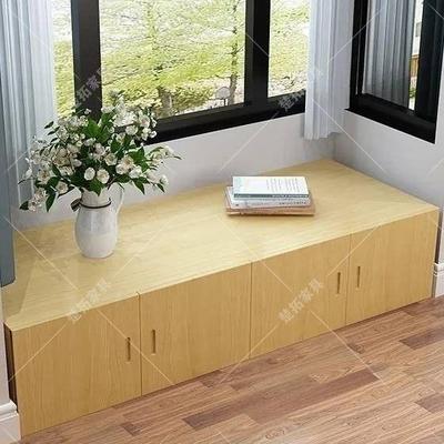 实木纳飘窗柜组合可坐柜储物柜卧室窗台榻SRD榻米地柜矮收台阳柜