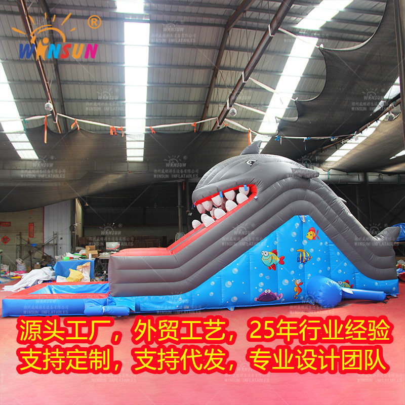 跨境工厂充气滑滑梯蹦床户外儿童淘气堡厂家直销商用摆摊充气式