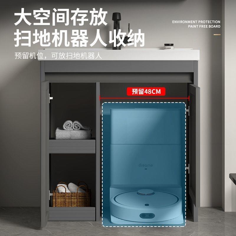 新款洗衣柜带扫地机基站机器人卫生间浴室柜组合一体带搓板洗衣池