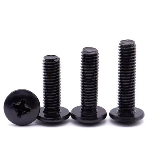 色TM十字螺丝钉大圆头机牙螺QEZ/钉伞头螺栓电器蘑黑头螺丝M3M4/